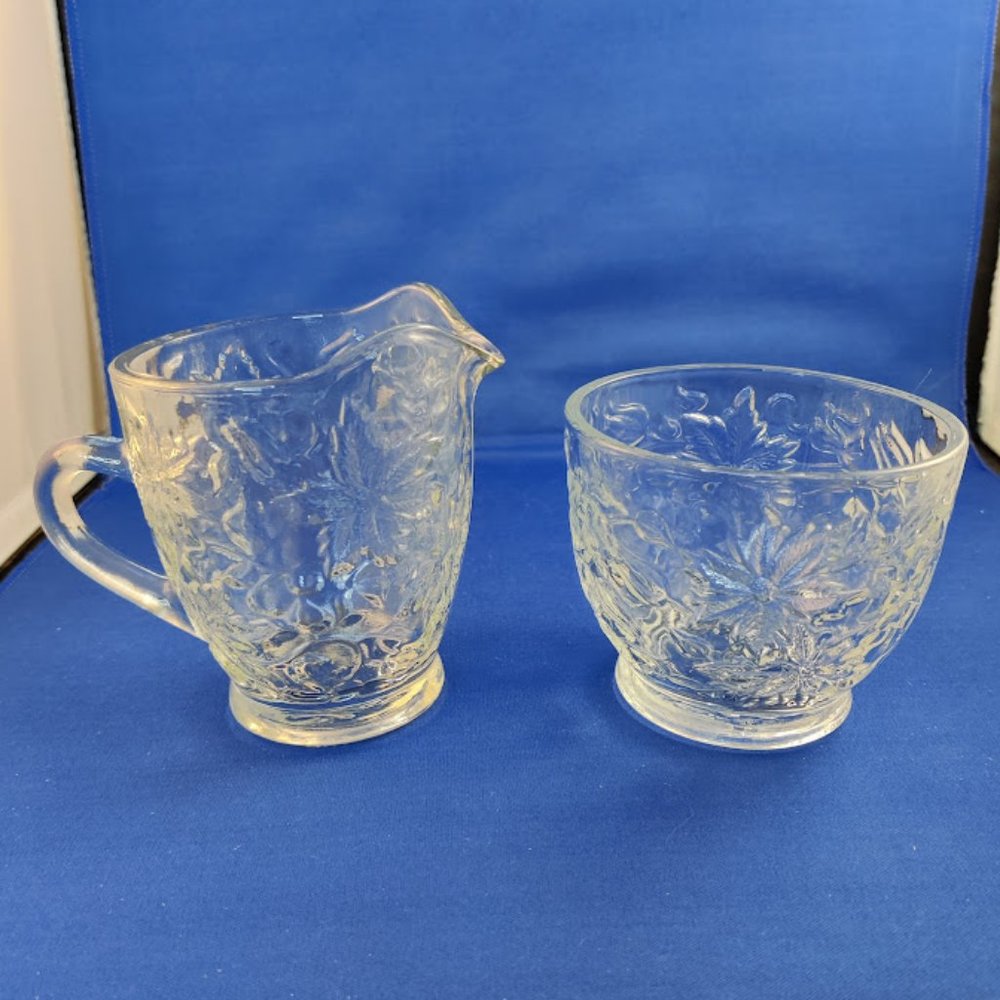 SET OF 2 - Princess House Creamer and Sugar Bowl (no lid) – Fantasia (532)
